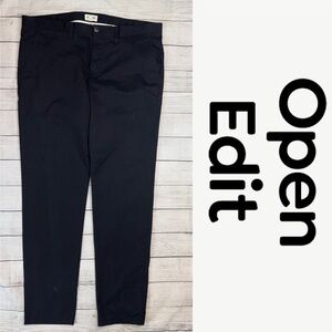 Open Edit Men's Black Chino Pants with Stretch  Size 36 x 33